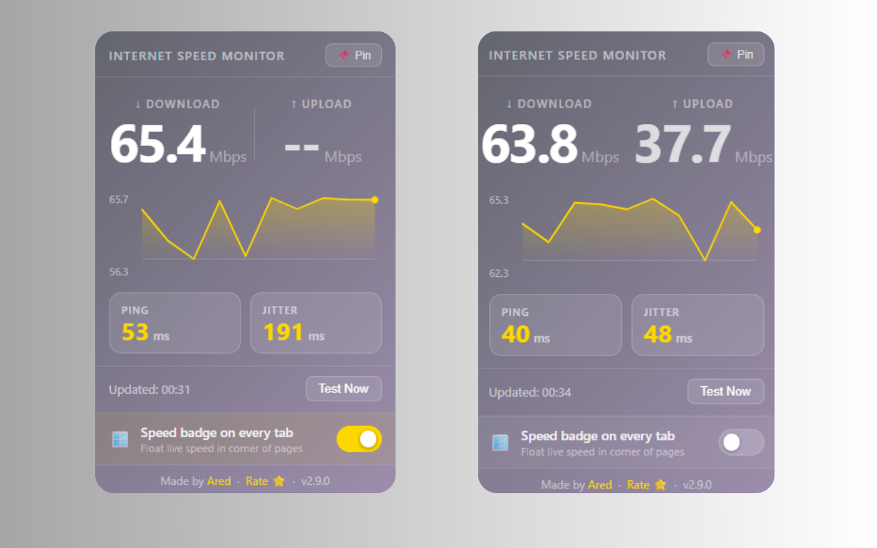 Real-Time Internet Speed Monitor